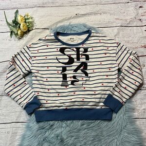 Pact Skate Logo Striped Heart Crewneck Sweatshirt
